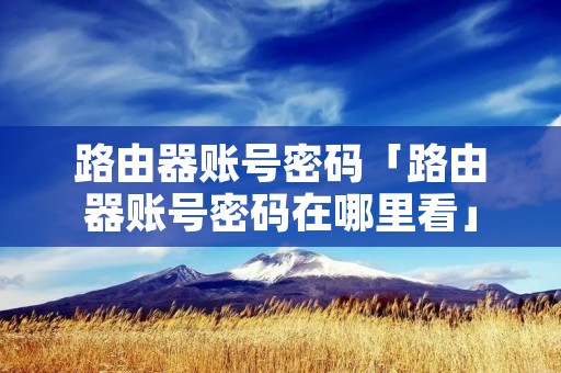 路由器账号密码「路由器账号密码在哪里看」