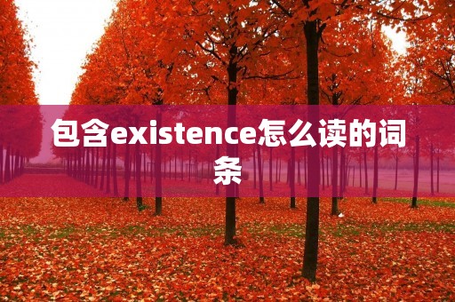 包含existence怎么读的词条 包含existence怎么读的词条