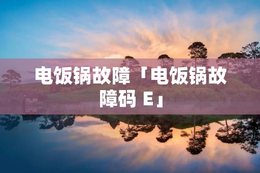 电饭锅故障「电饭锅故障码 E」