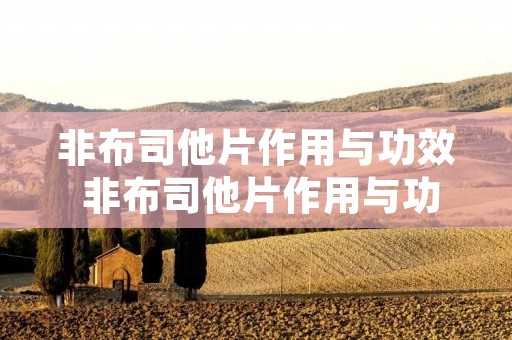 非布司他片作用与功效 非布司他片作用与功效副作用怎么吃
