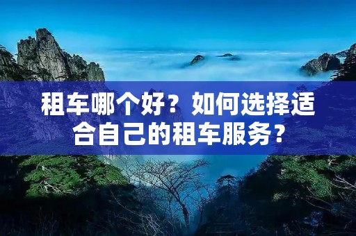 租车哪个好?如何选择适合自己的租车服务? 租车哪个好?如何选择适合自己的租车服务?