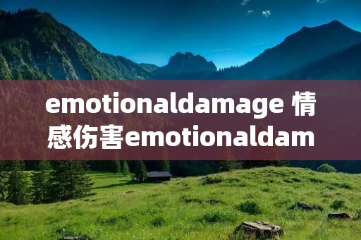emotionaldamage 情感伤害emotionaldamage