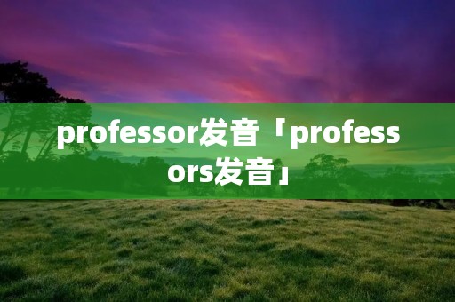 professor发音「professors发音」