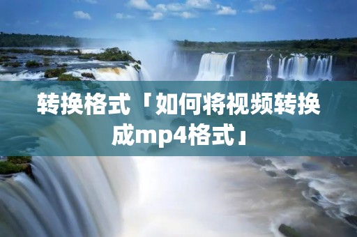 转换格式「如何将视频转换成mp4格式」