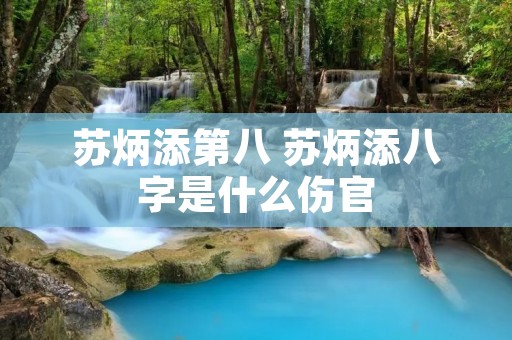 苏炳添第八 苏炳添八字是什么伤官 苏炳添第八 苏炳添八字是什么伤官