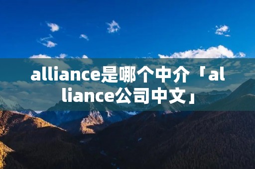 alliance是哪个中介「alliance公司中文」