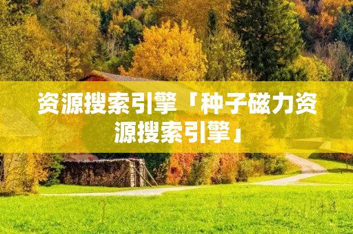 资源搜索引擎「种子磁力资源搜索引擎」 资源搜索引擎「种子磁力资源搜索引擎」