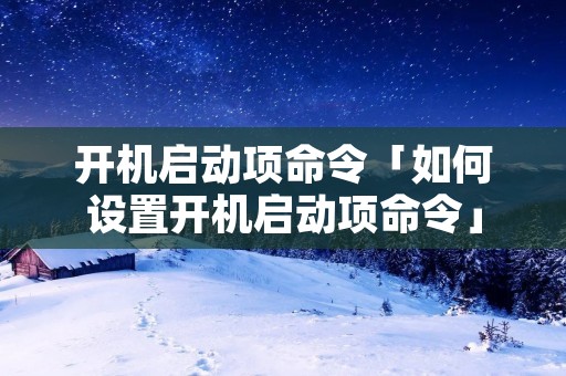 开机启动项命令「如何设置开机启动项命令」