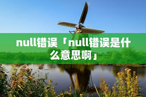 null错误「null错误是什么意思啊」 null错误「null错误是什么意思啊」