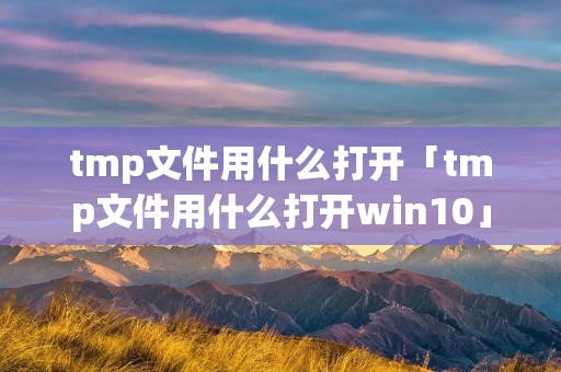 tmp文件用什么打开「tmp文件用什么打开win10」