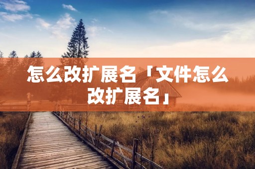 怎么改扩展名「文件怎么改扩展名」 怎么改扩展名「文件怎么改扩展名」