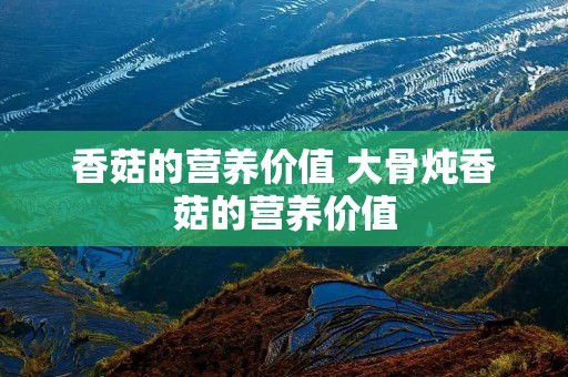 香菇的营养价值 大骨炖香菇的营养价值