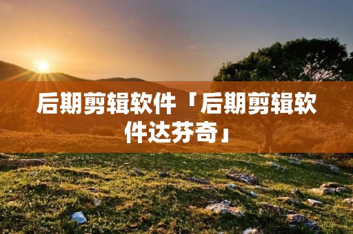 后期剪辑软件「后期剪辑软件达芬奇」 后期剪辑软件「后期剪辑软件达芬奇」