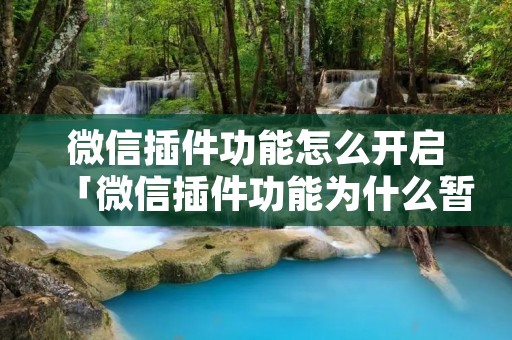 微信插件功能怎么开启「微信插件功能为什么暂无功能使用」