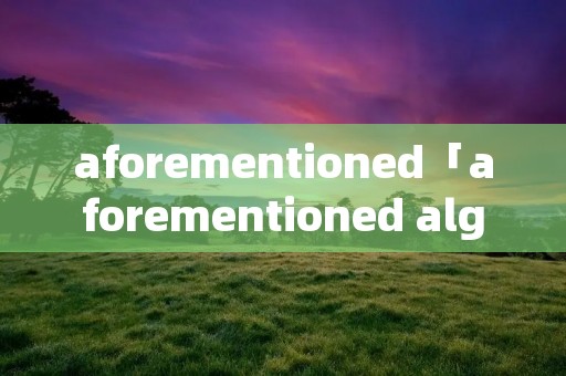aforementioned「aforementioned algorithm」 aforementioned「aforementioned algorithm」