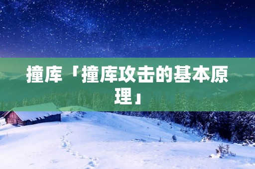 撞库「撞库攻击的基本原理」