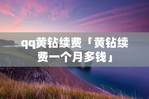 qq黄钻续费「黄钻续费一个月多钱」