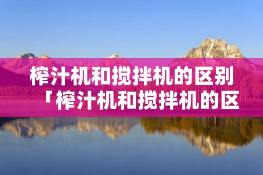 榨汁机和搅拌机的区别「榨汁机和搅拌机的区别在哪里」