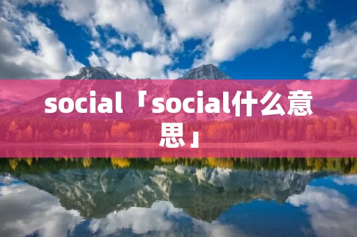 social「social什么意思」