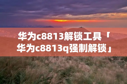 华为c8813解锁工具「华为c8813q强制解锁」