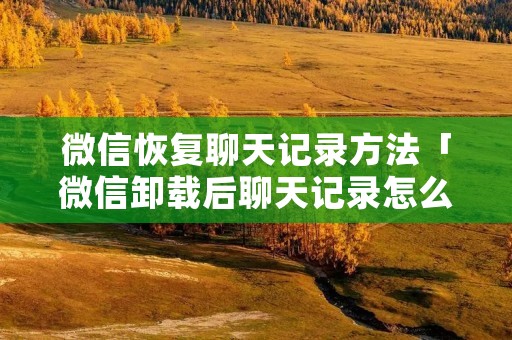 微信恢复聊天记录方法「微信卸载后聊天记录怎么恢复」