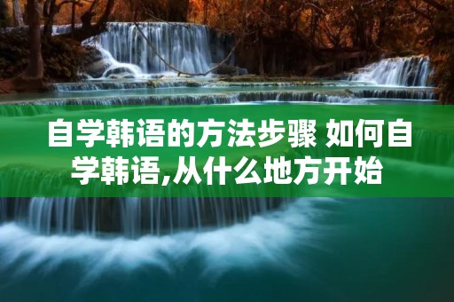 自学韩语的方法步骤 如何自学韩语,从什么地方开始