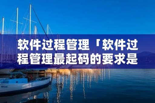 软件过程管理「软件过程管理最起码的要求是」 软件过程管理「软件过程管理最起码的要求是」