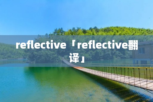 reflective「reflective翻译」 reflective「reflective翻译」