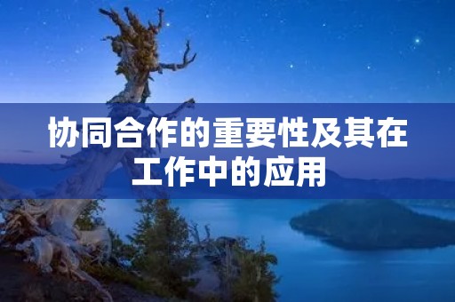 协同合作的重要性及其在工作中的应用