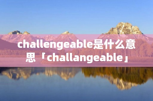 challengeable是什么意思「challangeable」
