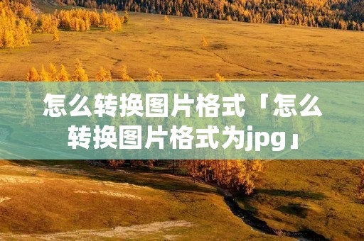 怎么转换图片格式「怎么转换图片格式为jpg」