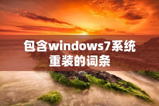 包含windows7系统重装的词条