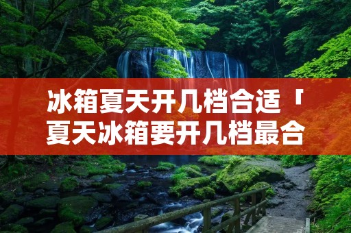 冰箱夏天开几档合适「夏天冰箱要开几档最合适」