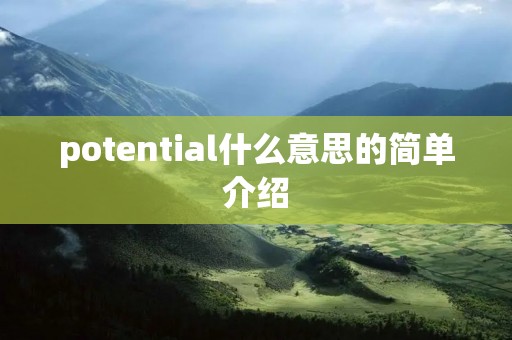 potential什么意思的简单介绍
