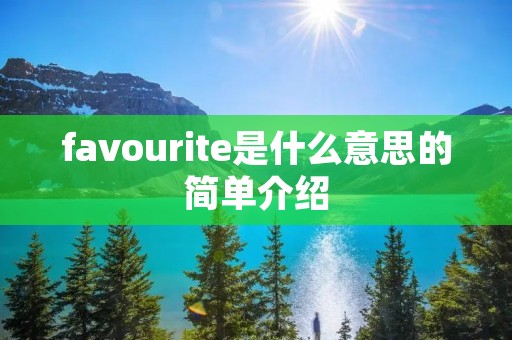 favourite是什么意思的简单介绍