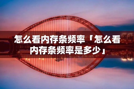 怎么看内存条频率「怎么看内存条频率是多少」