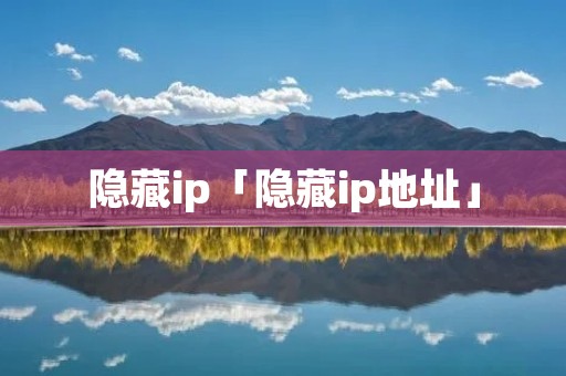 隐藏ip「隐藏ip地址」