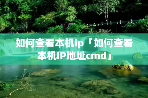如何查看本机ip「如何查看本机IP地址cmd」