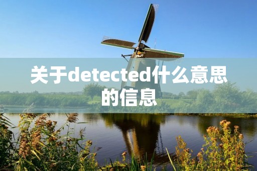 关于detected什么意思的信息