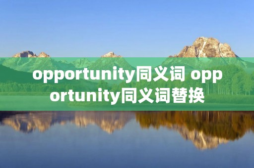 opportunity同义词 opportunity同义词替换