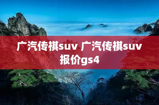 广汽传祺suv 广汽传祺suv报价gs4