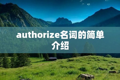 authorize名词的简单介绍