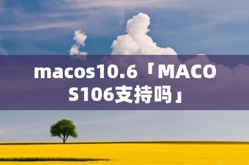 macos10.6「MACOS106支持吗」
