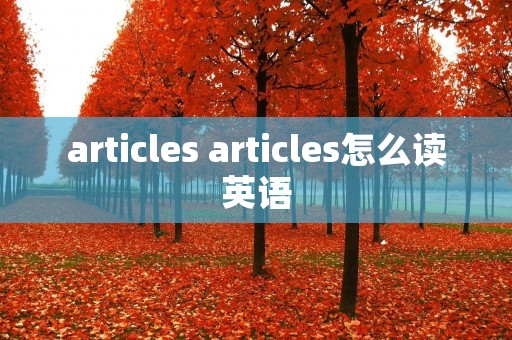 articles articles怎么读英语