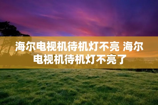 海尔电视机待机灯不亮 海尔电视机待机灯不亮了