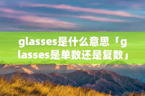 glasses是什么意思「glasses是单数还是复数」