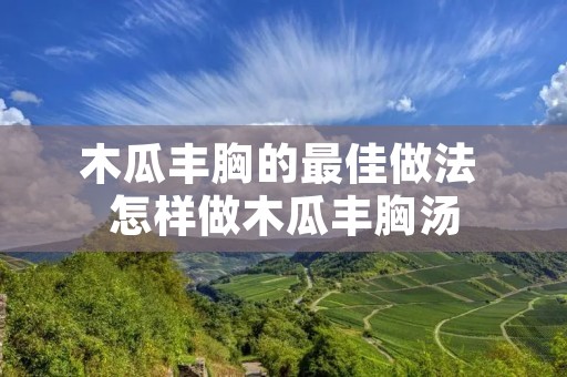 木瓜丰胸的最佳做法 怎样做木瓜丰胸汤