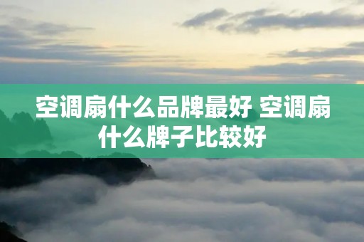 空调扇什么品牌最好 空调扇什么牌子比较好