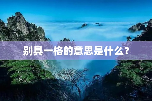 别具一格的意思是什么?