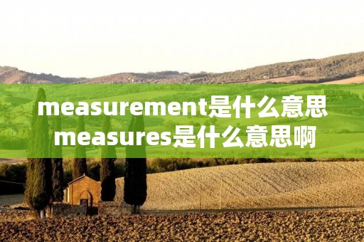 measurement是什么意思 measures是什么意思啊